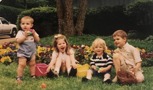 A young Caitlin Williamson and her family on Easter