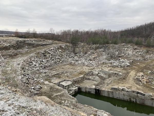 The quarry at the Gross Rosen concentration camp, where prisoners were forced to perform slave labor.