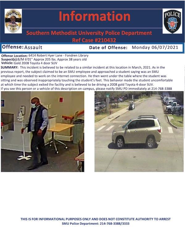 A police information flyer detailing the suspect and the incident