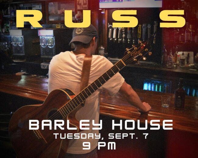 Russ's poster for his performance at Barley House.