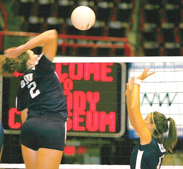  Volleyball falls in straight games 