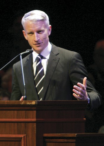CNN news achnor Anderson Cooper delivers the Jones Day Lecture of the Tate Lecture Series last night in McFarlin Auditorium.