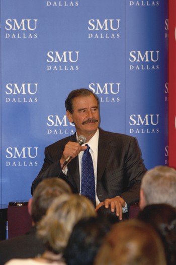Former president of Mexico Vicente Fox spoke to students Tuesday at the Tate Lecture student forum.