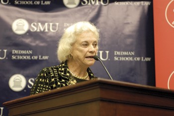 Sandra Day OConnor spoke at the Dedman School of Law Wednesday about the importance of an independent judiciary.