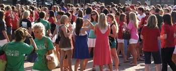 Greeks from all four councils mix and mingle Monday afternoon at the annual Greek picnic held at the Flagpole.