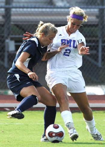 SMUs Kim Peabody scored the game-winning goal for the Mustangs in a 2-0 victory in Kansas over the weekend. The Mustangs game against St. Louis was cancelled due to storms.