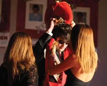 Mr. Kappa Alpha Mike Montesi is crowned Mr. University by members of Phi Phi Sorority on Thursday night in Hughes-Trigg Theatre.