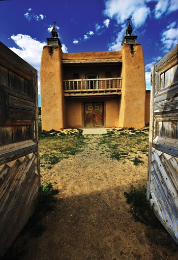 The Las Trampas church is an original adobe building near Taos, New Mexico. It is a popular destination for students attending the SMU-In-Taos program. 