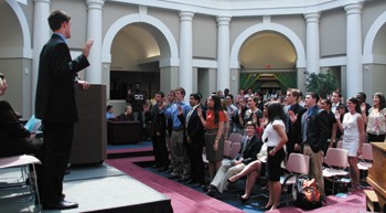New members of Student Senate are inaugurated Tuesday afternoon in the Hughes-Trigg Student Center Commons.