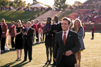 Student representative on the SMU Board of Trustees Lamar Dowling is named second runner-up for Homecoming King last fall.