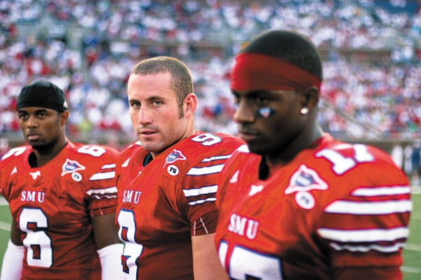 Senior linebacker, Chase Kennemer (center) watches the Mustangs special teams unit take to the field during a 2009 season game at Ford Stadium. CASEY LEE/The Daily Campus