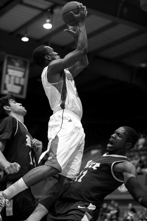 SMU forward Justin Haynes goes for the basket against Rice Feb. 17 in Moody Coliseum.