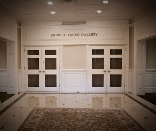 The SMU Board of Trustees sits behind closed doors in the Ernst and Young Gallery inside of the Fincher Building on February 26.