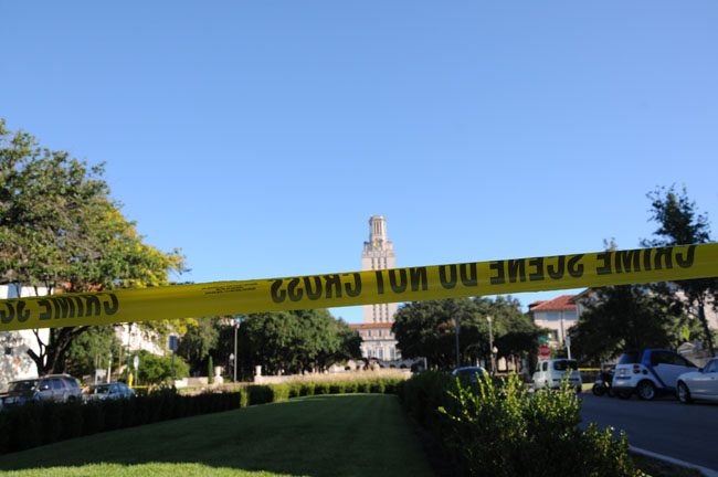 The+University+of+Texas+was+locked+down+this+morning+after+reports+of+two+gunmen+on+the+campus.