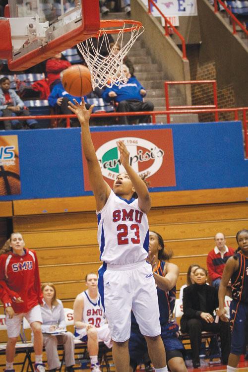 SMU forward Akil Simpson goes for a rebound during play Jan. 23rd.  