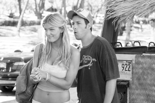 In this film publicity image released by Columbia Pictures, Brooklyn Decker, left, and Adam Sandler are shown in a scene from “Just Go with It.”