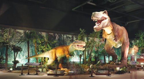 Dallas Museum of Nature and Science’s Dinosaurs Unearthed exhibit features animated robots, life-size skeletons and dinosaur fossil specimens. The exhibit will close May 1. 