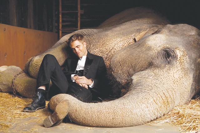 Robert Pattinson in a still from the film “Water for Elephants.” He stars as a veterinary student who runs away with the circus.