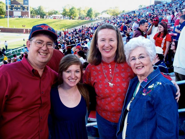 Three+generations+of+the+Perkin%E2%80%99s+family+cheer+on+the+Mustangs+during+last+year%E2%80%99s+homecoming+game.