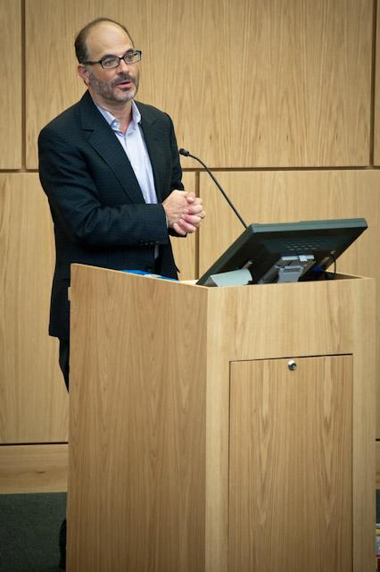 Author and journalist Charles Fisherman speaks on the implications of water during the O’Neil Lecture Tuesday.