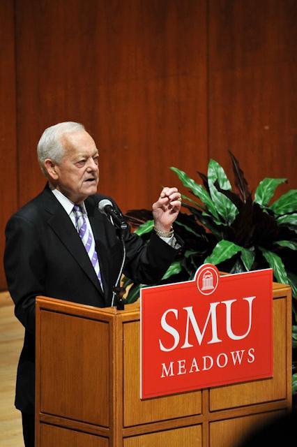 CBS news anchor, Bob Schieffer, delivered the Rosine Smith Sammons lecure in Media Ethics presented by the Division of Journalism at SMUs Meadows school of the Arts Tuesday.