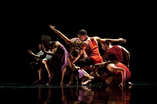 Meadows dancers converge on stage for the third act, “Choose Me,” featuring Albert Drake and Jasmine Black as lovers, torn by circumstance.
