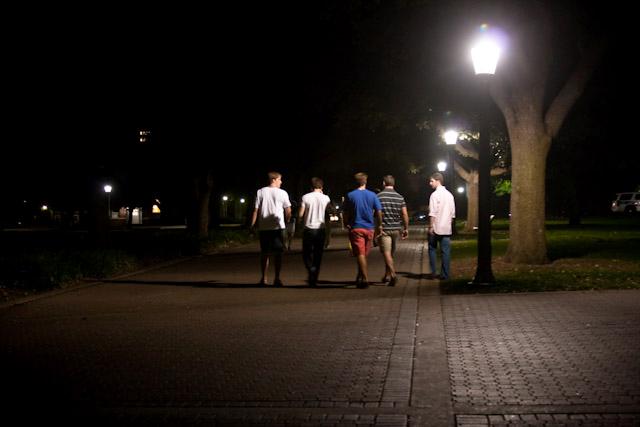 The University-sponsored Lighting Tour helps educate campus community members about the best after-dark travel paths, as well as to look for lighting deficiencies on campus.