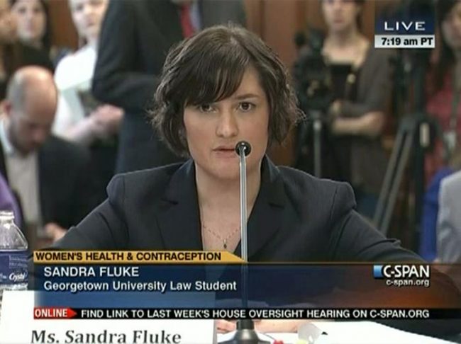 Sandra Fluke, a Georgetown University law student, appears before the House to testify in favor of birth control coverage.