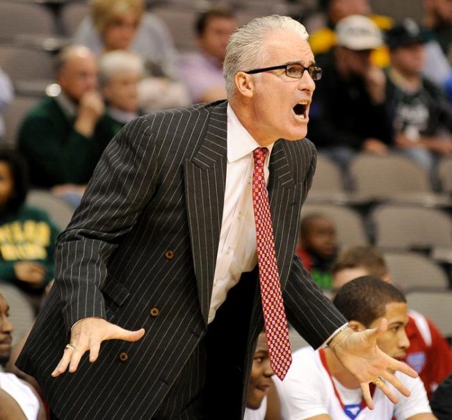 Head coach Matt Doherty reacts during an NCAA college basketball game against Oklahoma State, in Dallas on Dec. 28. 2011.