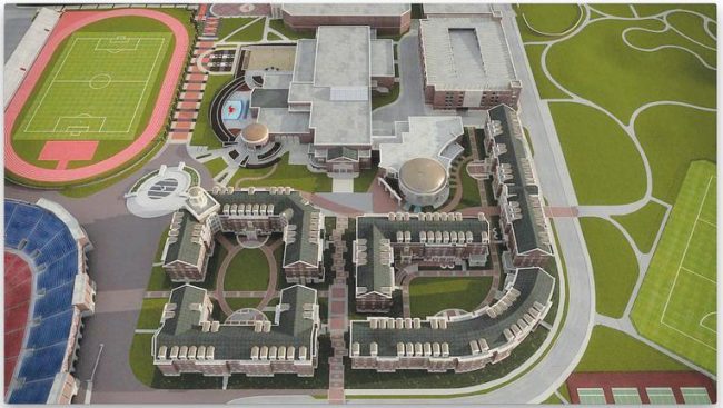 A computer rendering of SMU’s Residential Commons complex. The complex is slated to be open in the fall of 2014. 