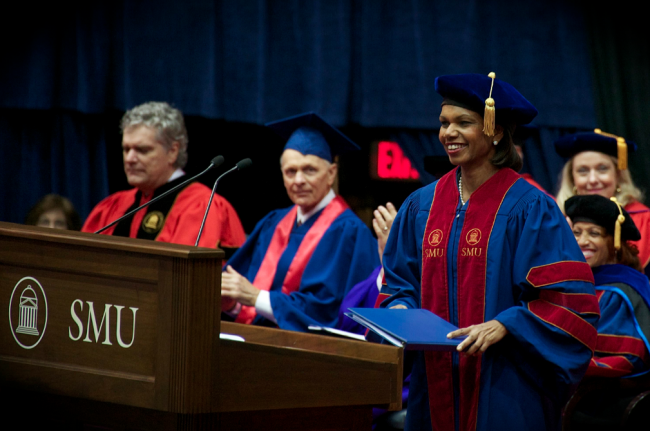 Rice informs graduates of their responsibilities, obligations upon leaving the Hilltop