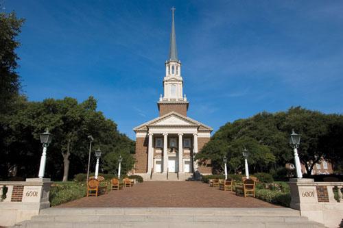 Perkins Chapel is one of the premiere spots in Dallas to get married. The venue can have a 15-month waiting lists and costs $1,800 to reserve. The building is one of the oldest on campus and was built more than 50 years ago. 