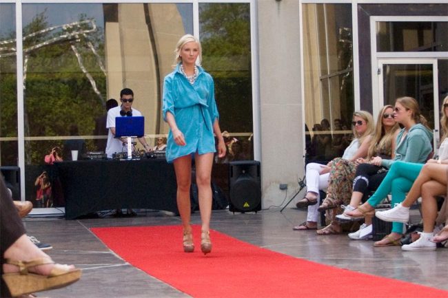 Junior+Mackenna+Scripps+models+a+dress+from+Stanley+Korshak+at+the+SMU+Fashion+Week+fashion+show.