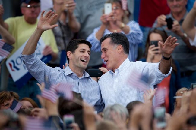 Republican+vice+presidential+candidate+Paul+Ryan+of+Wisconsin%2C+left%2C+and+Republican+presidential+candidate+Mitt+Romney+wave+to+the+crowd+at+the+Waukesha+County+Expo+Center+on+Sunday+in+Waukesha%2C+Wis.
