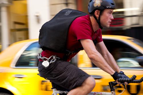 Joseph Gordon-Levitt in “Premium Rush.” The film, released by Sony Pictures, follows a bike messenger through New York with a wanted package. 