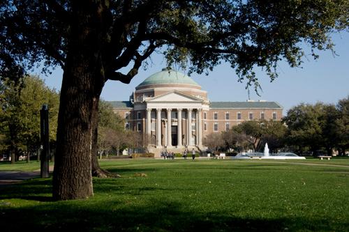 Dallas Hall, the oldest building at SMU, used to be a launching ground for the Mustang Band’s march to football games.