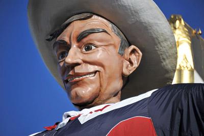 Big Tex, a 52-foot cowboy, is a regular at the State Fair of Texas. 