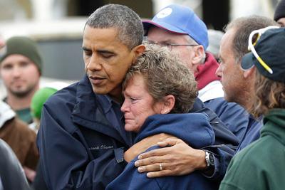 President Obama and Gov. Christie met with Sandy victims Wednesday. 
