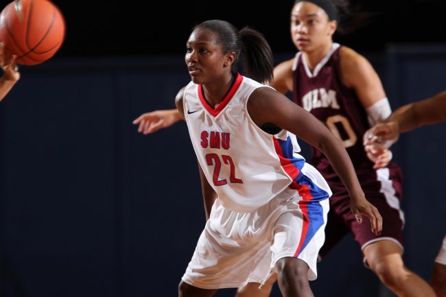 SMU%E2%80%99s+Alisha+Filmore+scored+22+points+in+the+Loss+to+BGSU+on+Thursday+%28pictured+above+against+ULM%29