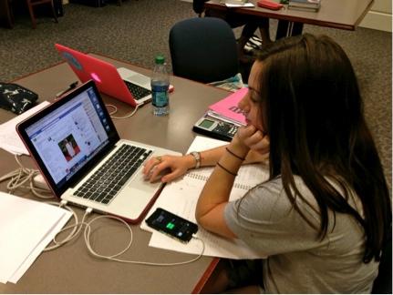 Students in Fondren Library find themselves distracted by social media sites.