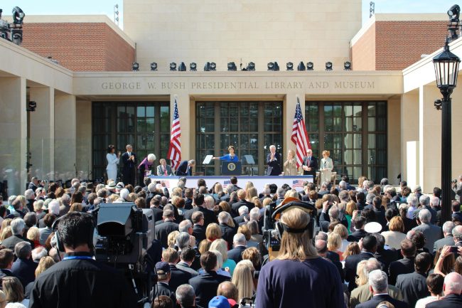 The George W. Bush Presidential Library and Museum was dedicated to much fanfare. More than 10,000 guests were in attendance.