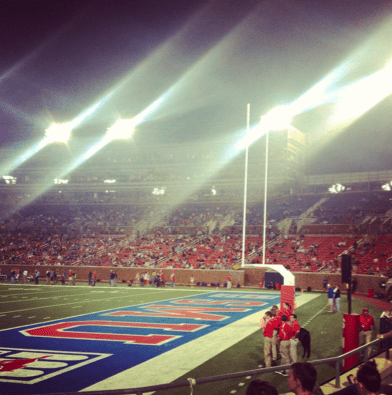 SMU fails to fill up Ford Stadium yet again as the team plays the University of Houston Cougars on Thursday, Oct. 18, 2012. 