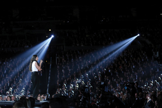 Lorde performs “Royals” live at the 56th Annual Grammy Awards Show. (Courtesy of AP)