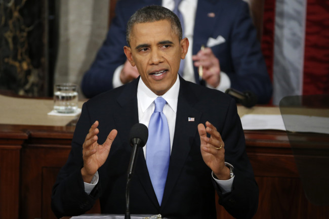 President Barack Obama delivers his State of the Union address on Capitol Hill. (Courtesy of AP)