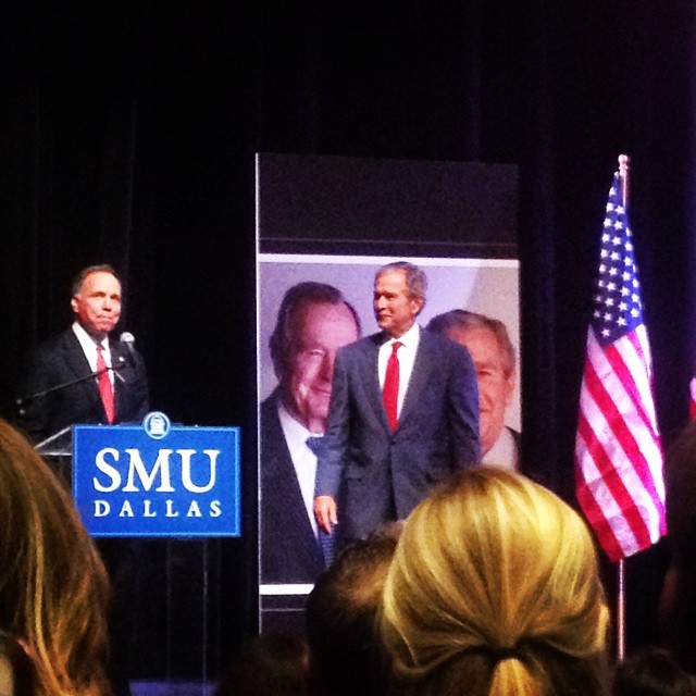 Former President George W. Bush discussed his fathers legacy to the Dallas community Tuesday. (Courtesy of Mary Anna Billingsley)