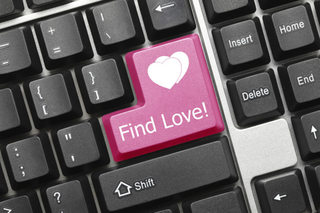 Conceptual keyboard - Find Love (pink key)