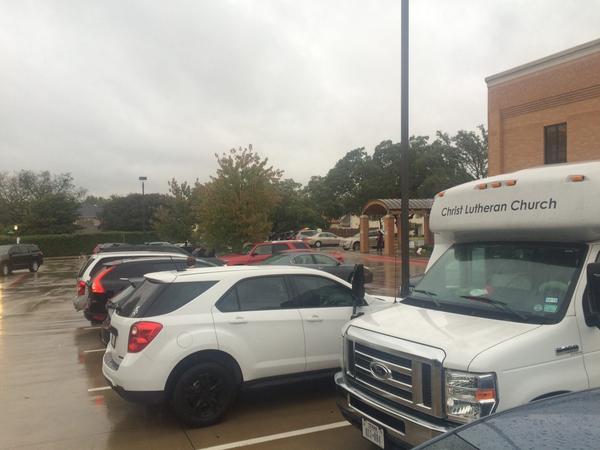 A bigger crowd went to Christ Lutheran Church to vote because the rain was not as severe. Photo credit: Matt Sanders