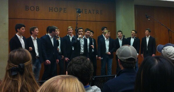 SMUs Southern Gentlemen a cappella group perform songs of many genres, including DISCLOSUREs popular hit Latch. Photo credit: Lauren Castle
