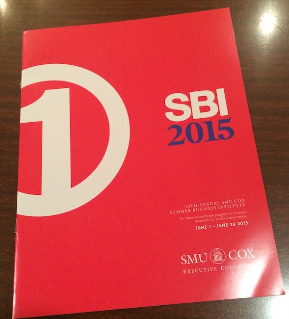 A brochure about the Summer Business Institute program. Photo credit: Kristy Lee
