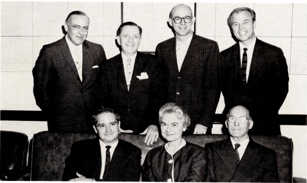 Members of the School of Music at SMU pose for the 1961 Rotunda Yearbook. Alfred Mouledous is the first person on the left in the bottom row Courtesy of SMU